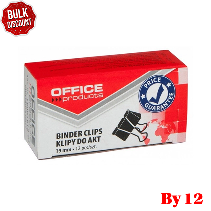BULK DISCOUNT: 1 Box with 12 Small Boxes of Binder Clips 19mm